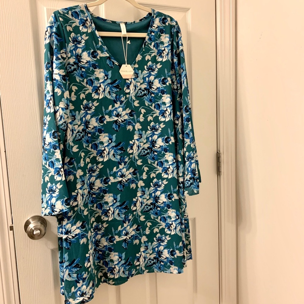 Pink Blush Maternity Floral Dress, Size Medium